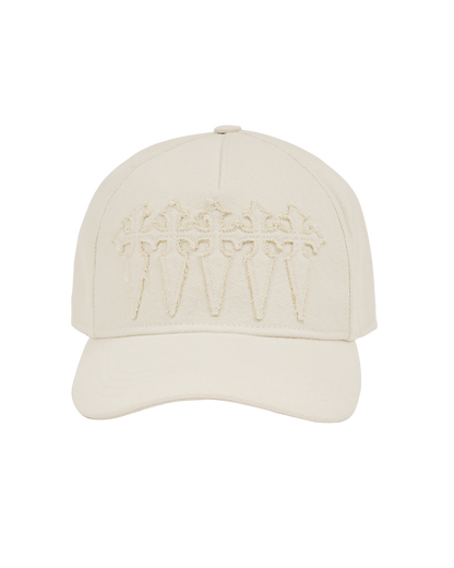 WHITE CROSSED CAP