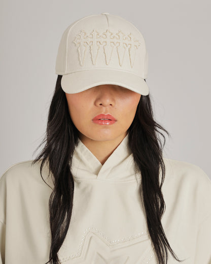 WHITE CROSSED CAP