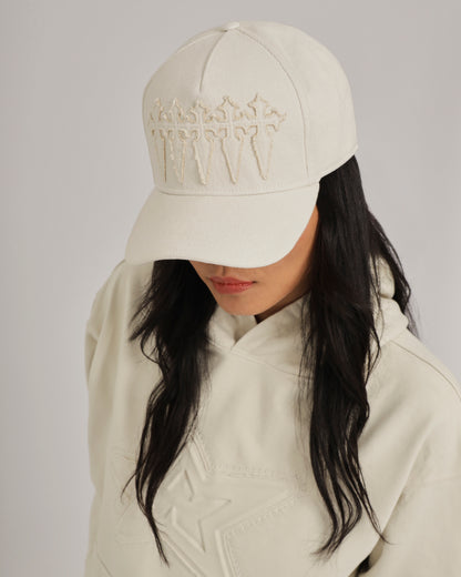 WHITE CROSSED CAP